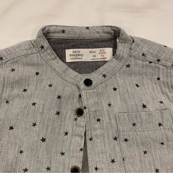 Zara Baby Button Down Shirt - 6-9 Months - Picture 4 of 4
